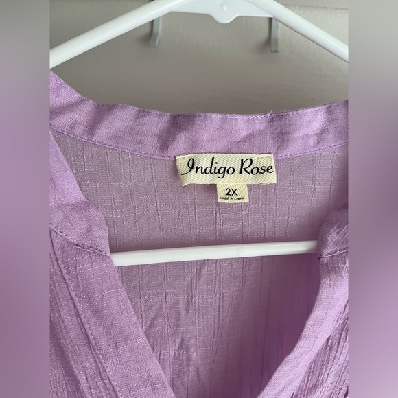 Indigo Rose Lavender Embroidered Top - Picture 4 of 4